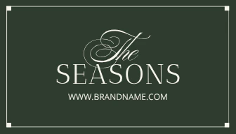 Green and Ivory Elegant and Sophisticated Hotel Manager Business Card Landscape