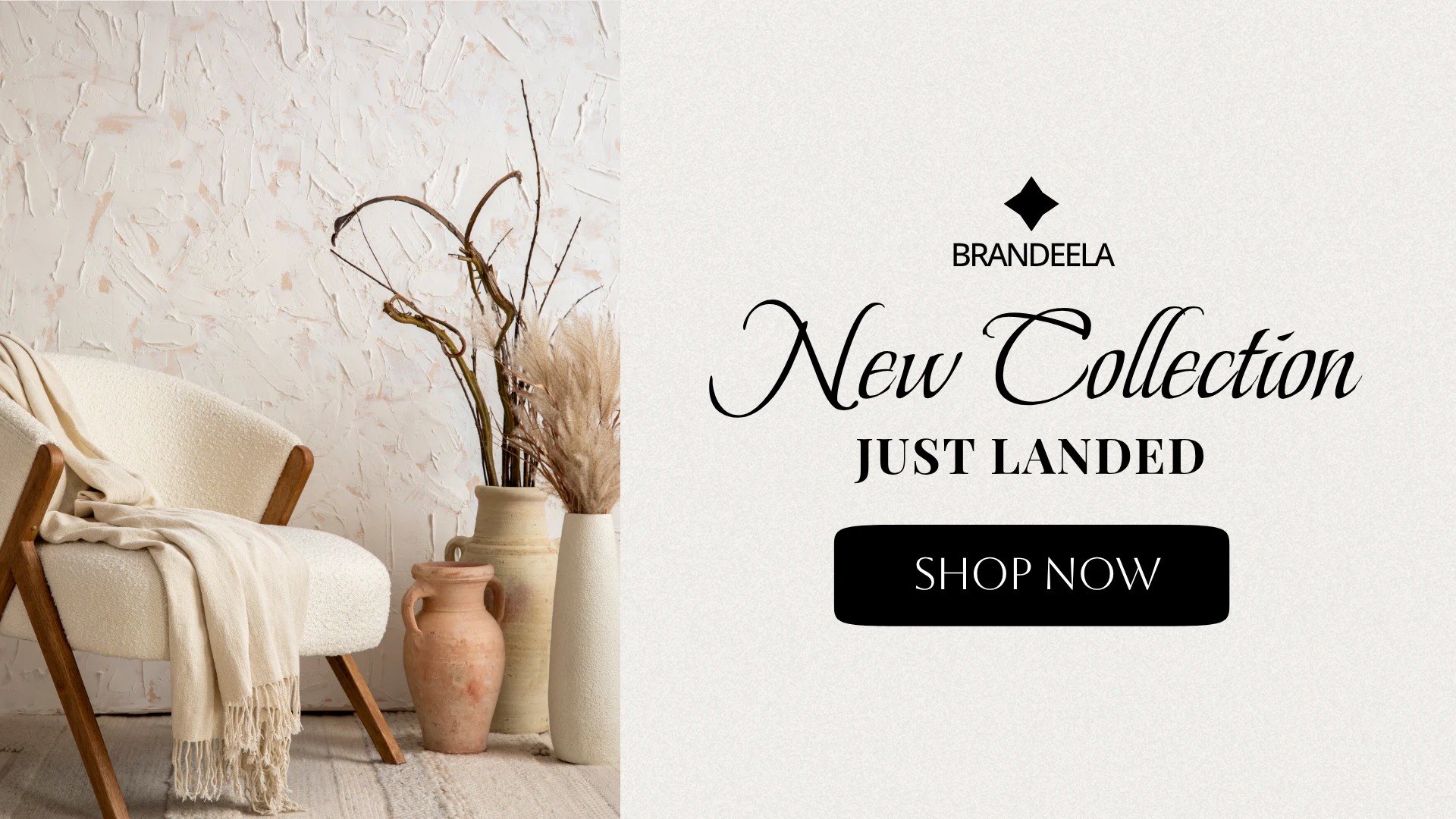 Beige and Black Minimal and Elegant Home Decor Business Youtube Ad Landscape