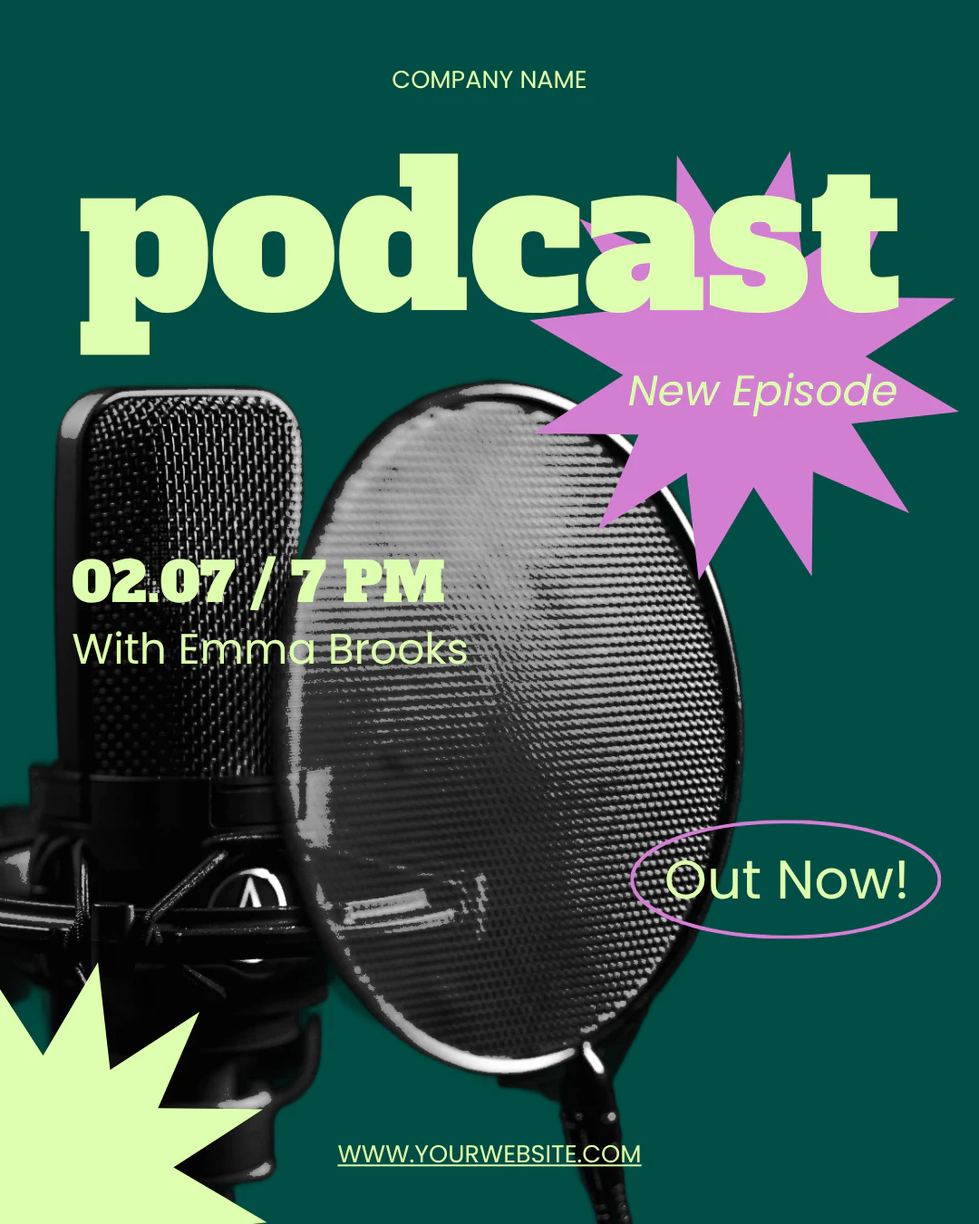 Green Bold Podcast New Episode Announcement Instagram Post