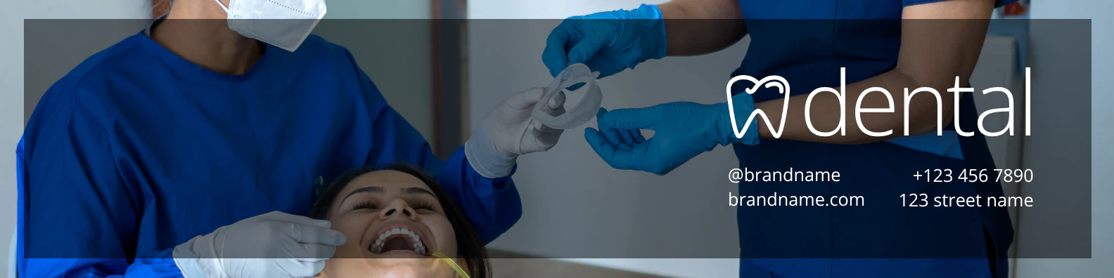 Blue and White Simple and Professional Dental Clinic - Linkedin Background Photo