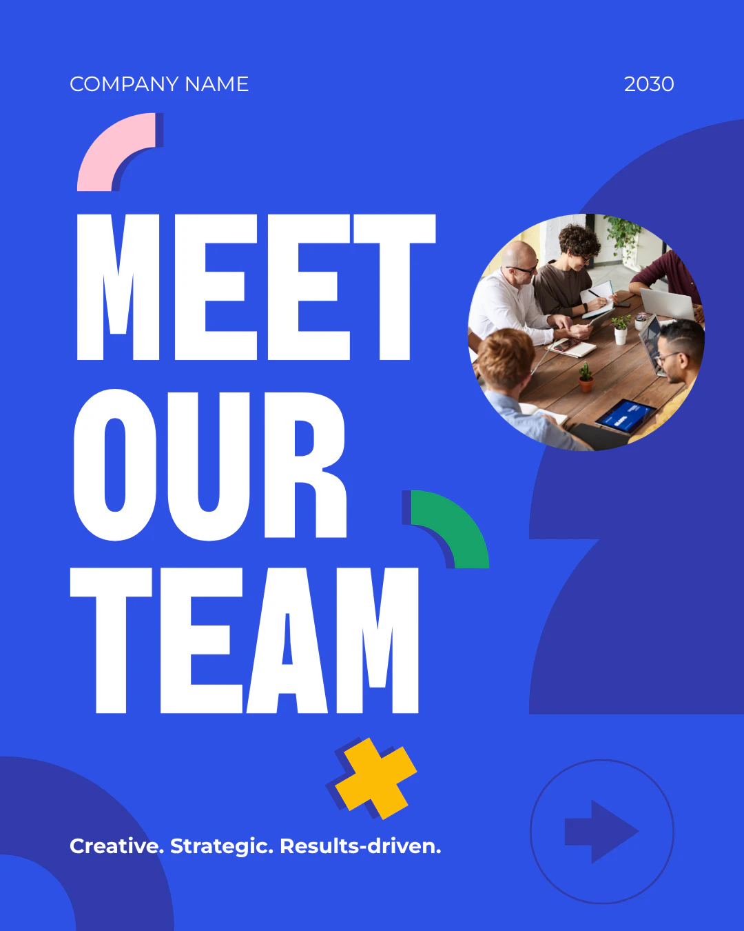 Colorful Professional Modern Team Announcement Instagram Carousel Post