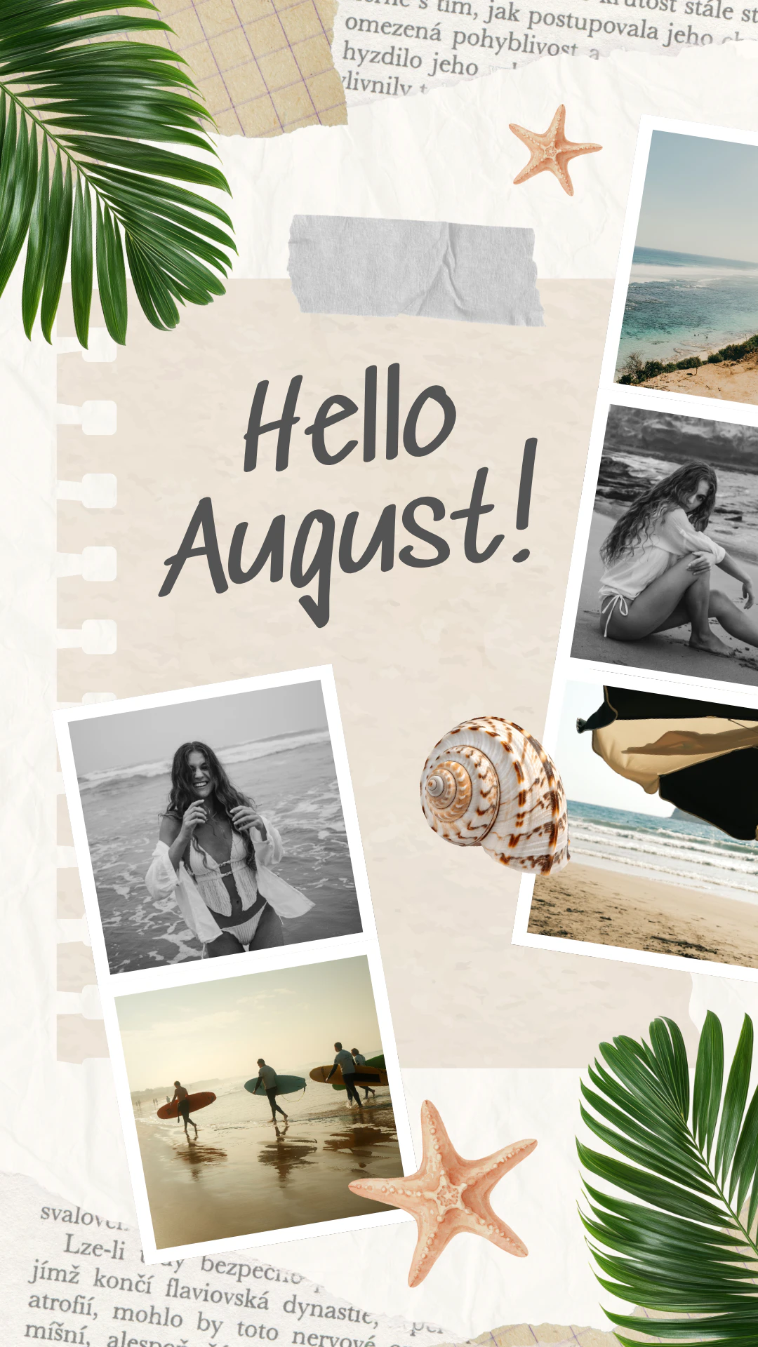 Summer Beach Scrapbook Collage Instagram Story